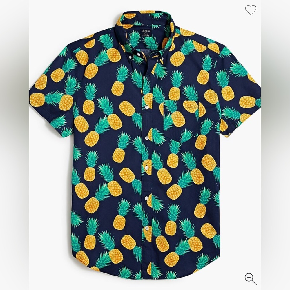 J.Crew Men's Slim Short-Sleeve Printed Flex Casual Shirt size XL